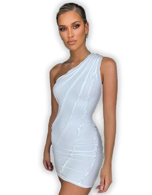 Load image into Gallery viewer, Elegant One Shoulder Women&#39;s Mini Dress
