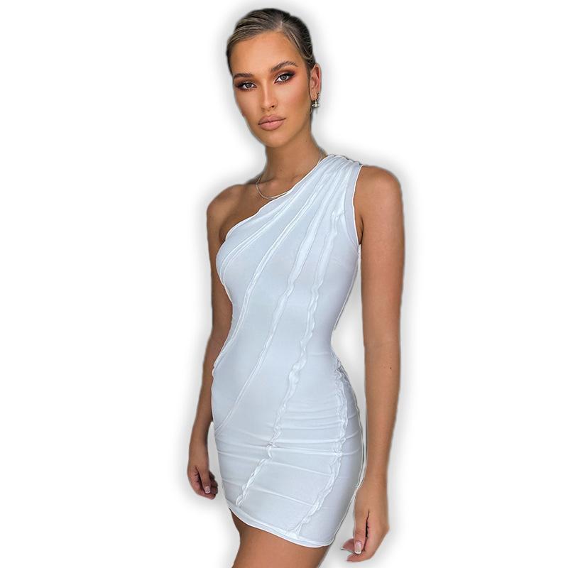 Elegant One Shoulder Women's Mini Dress